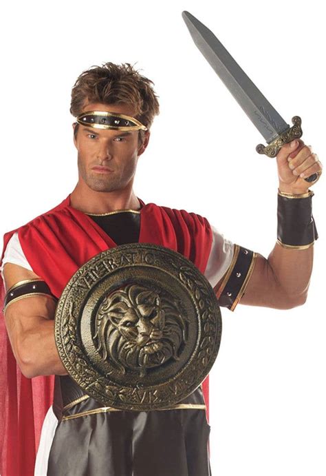 Gladiator Costume Combat Sword And Shield Roman Shield Set