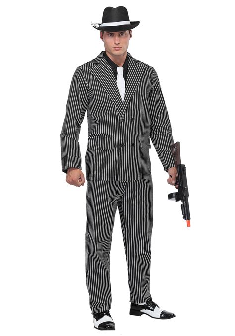 Verkleedkleding Speciale Gelegenheden Gangster Uniform Attire Suit Pin