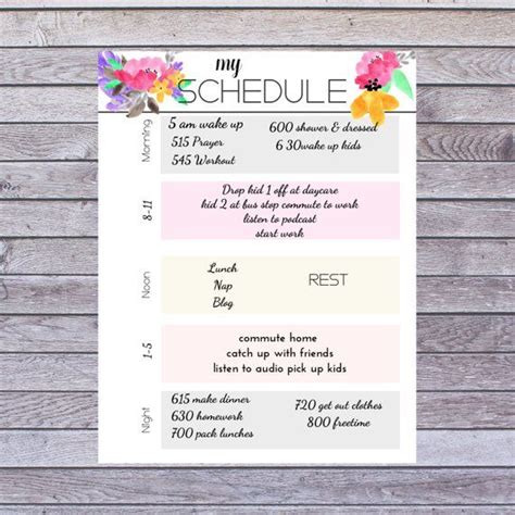 Floral Weekly Schedule Weekly Organizer For The Perfect Daily Etsy