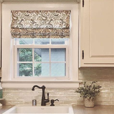 Premium Roman Shade Kitchen Window Coverings Kitchen Shades Country