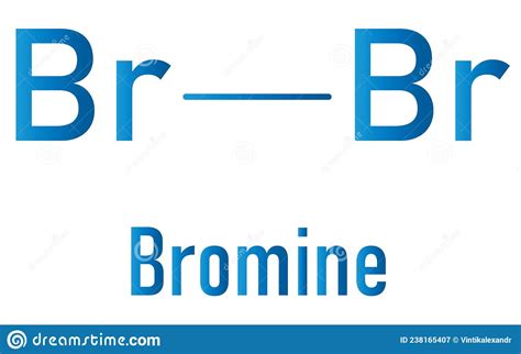 Elemental Bromine Br2 Molecule Skeletal Formula Chemical Structure