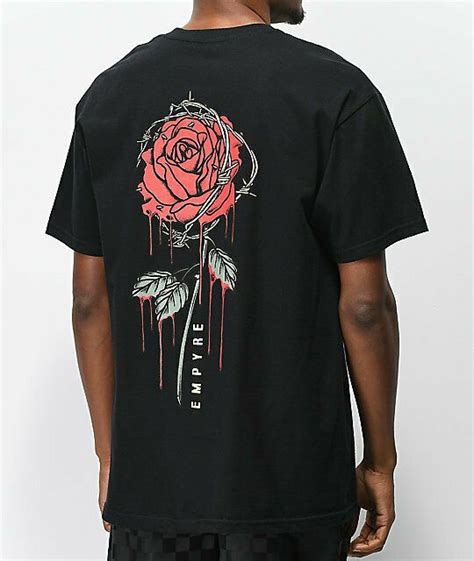 Empyre Mens Barbed Wire Rose Black Tee Shirt New S L 2xl Rose Ideas