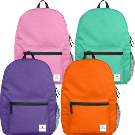 17 Forward Classic School Backpack With Side Mesh Pocket 4 Colors