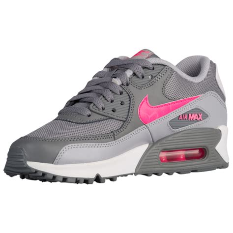 Nike Air Max 90 Girls Grade School Running Shoes Cool Grey