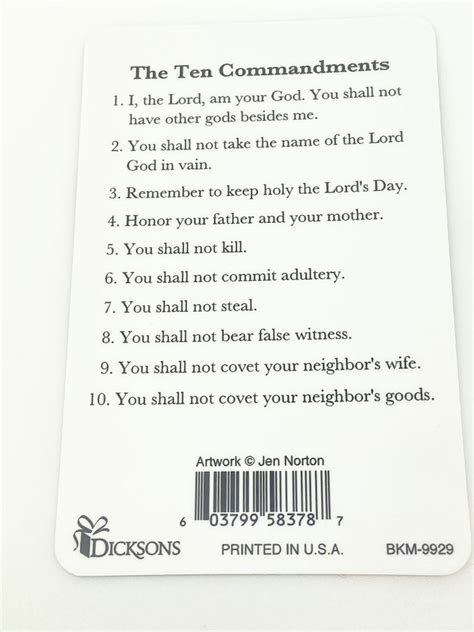 The Ten Commandments Prayer Card Unique Catholic Ts