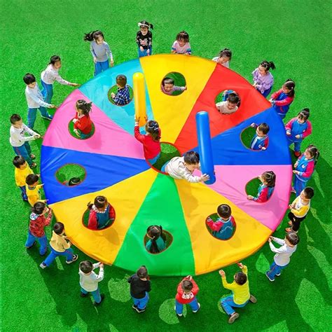 multi person interaction outdoor toy whack a mole rainbow umbrella parachute game rainbow