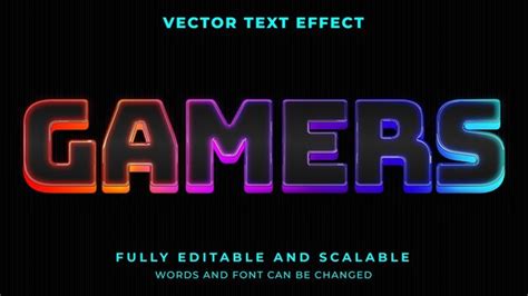 Premium Vector Gamers Neon Glow Graphic Style Editable Text Effect