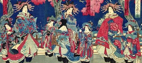 Original Woodblock Print Triptych Paper Woman Utagawa School