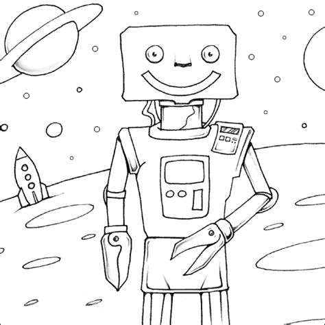 Get these coloring sheets full of pictures of various robots and. Space Robot Colouring Picture | My Free Colouring Pages