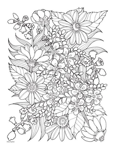 coloring pages flowers adults
