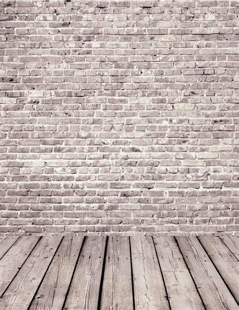 Gray Red Brick Wall Texture With Senior Wood Floor Backdrop