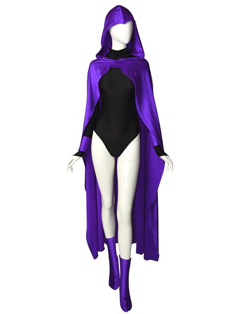 Raven Female Superhero Cosplay Costume Costume Spandex Halloween Zentai Catsuit For Woman With
