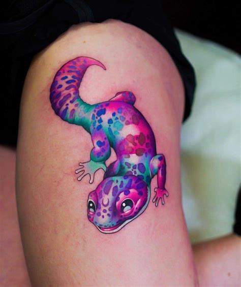 colorful lizard tattoo  tattoo ideas gallery
