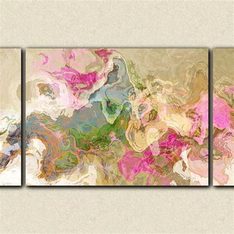 Oversized Triptych Abstract Art 30x80 To 34x90 Canvas Print Etsy