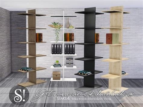 Solatium Bookcase By Simcredible The Sims Sims Cc Sims 4 Cc