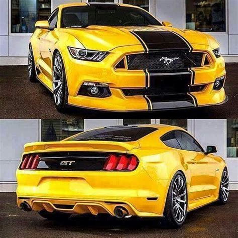 Mustang Yellow With Black Super Snake Stripes Yellow Mustang Black