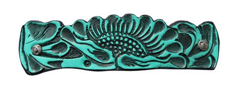 Leather Tooled Barrettes Cattle Kate