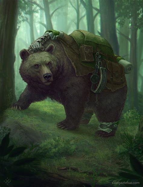 M Druid Bear W Backpack Deciduous Forest Hills Story Artstation Desmond