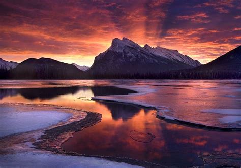 The Beginning By Marc Adamus Light Over Banffs Famous Mount Rundle At