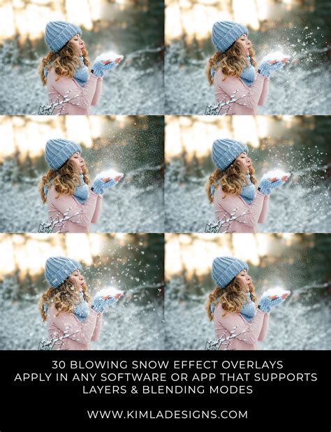 30 Blowing Snow Overlay For Photoshop Winter Overlay Etsy