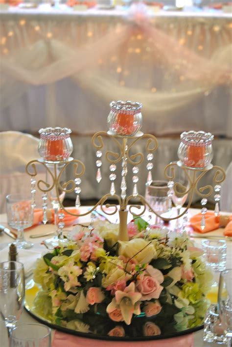 Pink Candelabra Pink Wedding Table Decorations Centerpieces