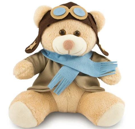 urso de pelúcia aviador 30cm caramelo com azul no elo7 flores e cores pelúcias 9fd5df