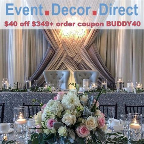 If not, navigate back through the checkout process and try again. Event Decor Direct Coupon : $40 off $349+ order code BUDDY40 in 2020 | Event decor direct, Event ...