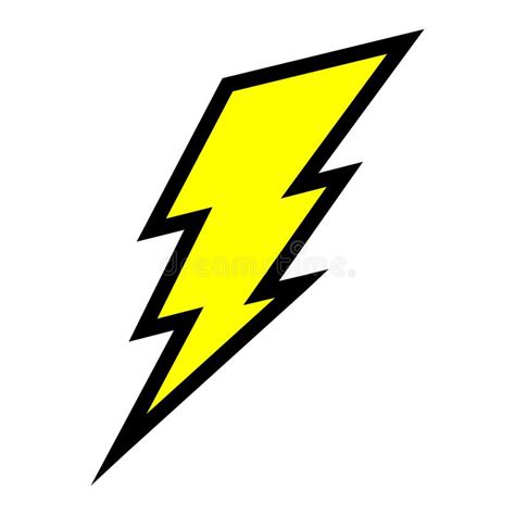 Power Lightning Logo Icon Vector Black Thunder Bolt Symbol Stock