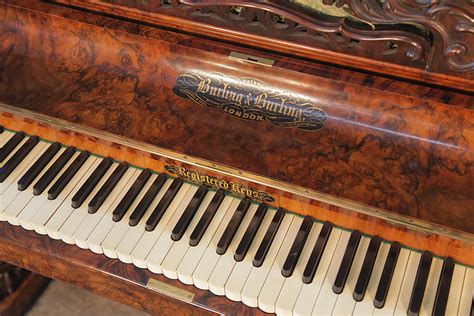 Burling And Burling Upright Piano With A Burr Walnut Case Cabinet