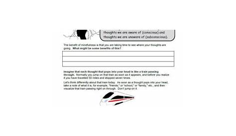 Mindfulness Worksheet - Where Are My Thoughts Going? by Schoolmarms