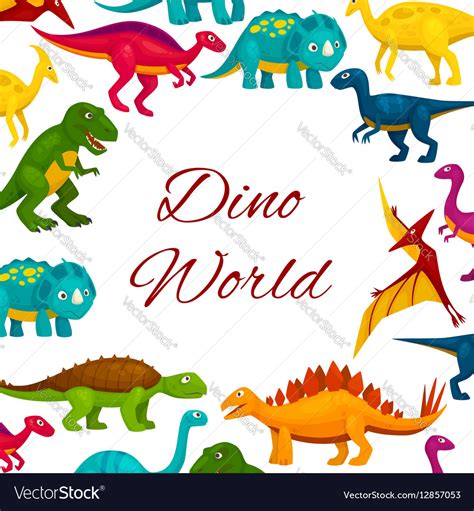 Jurassic Park Cartoon Dinosaurs Poster Royalty Free Vector