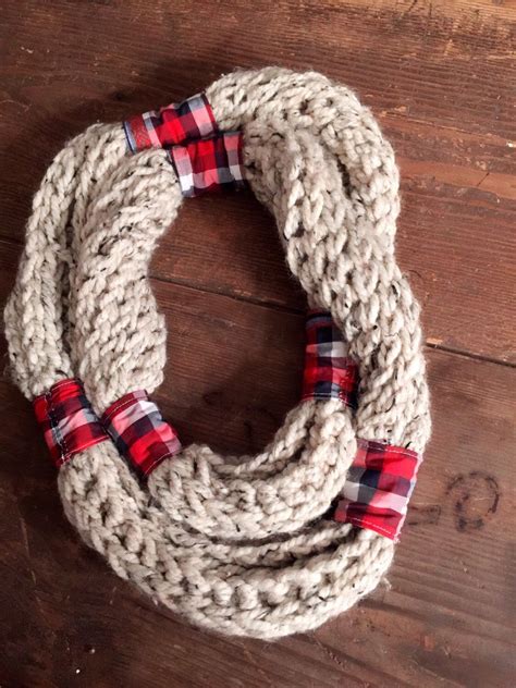 Red Plaid Infinity Scarf Crochet Scarf Plaid Flannel Scarf | Etsy | Plaid infinity scarf, Plaid 