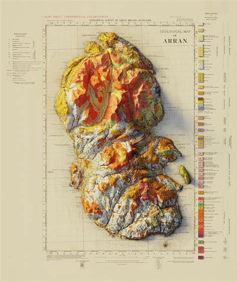 Geological Map Of The Isle Of Arran Rendered In 3d Rscotland