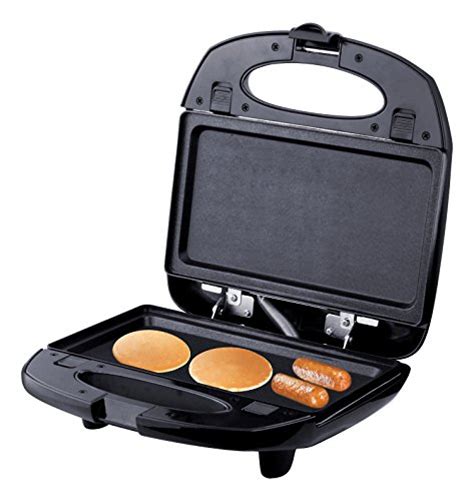Zz S In Sandwich Waffle And Breakfast Maker With Non Stick Plates Black Sleepychef