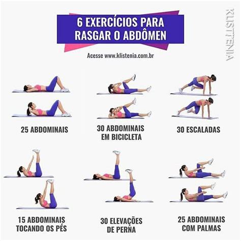6 Exercícios Para Rasgar O Abdômen Workout Plan Belly Workout