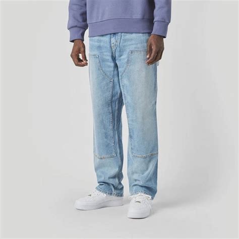 Carhartt Wip Double Knee Denim Light Wash Jeans Blue The Sole Supplier