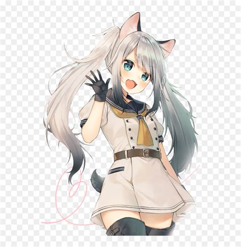 Wolf Fox Cute Anime Girl Hd Png Download 566x800 Png