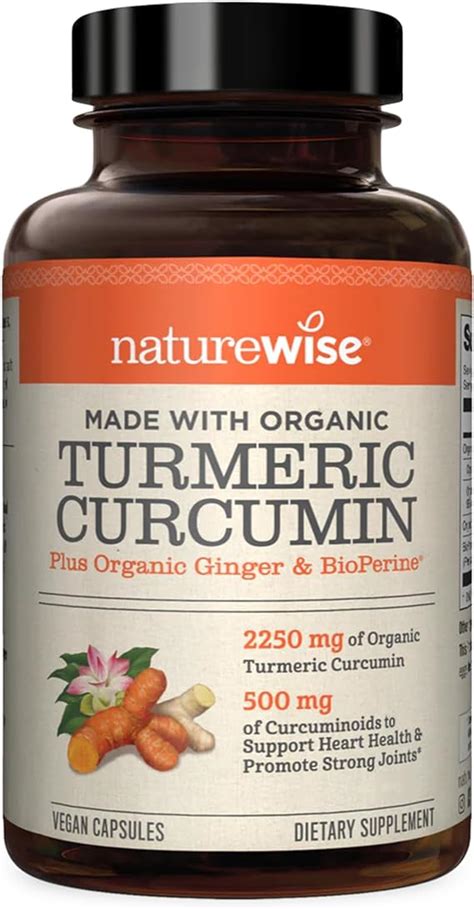 naturewise curcumin turmeric 2250mg 2 month supply 95 curcuminoids with bioperine black pepper