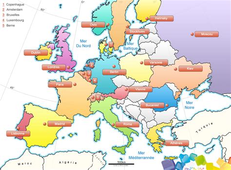Carte Europe Villes » Vacances - Guide Voyage