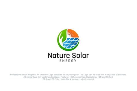 Nature Solar Power Energy Logo Branding And Logo Templates Creative