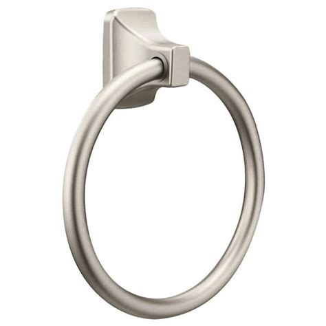 Moen Contemporary Towel Ring In Brushed Nickel P5860bn The Home Depot