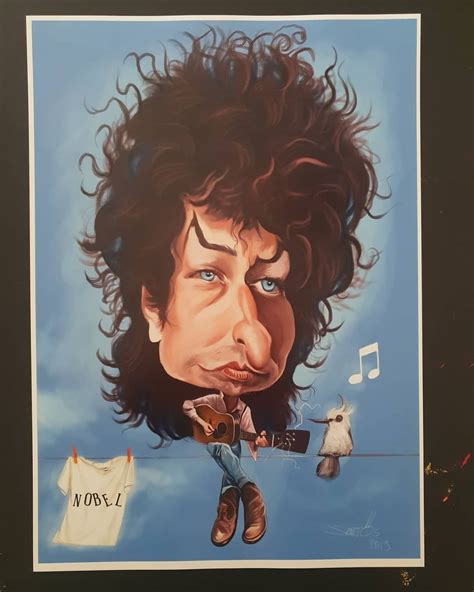 Bob Dylan Caricature By Nelson Santos