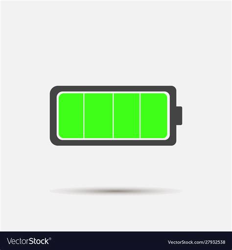 Full Battery Icon Charged Battery Green Layers Vector Image