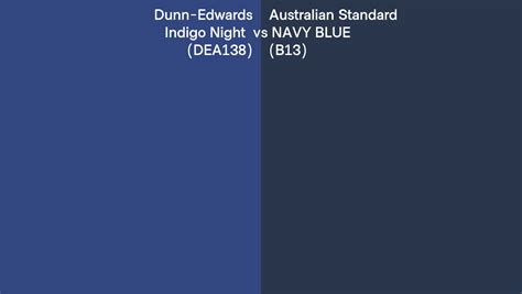 Dunn Edwards Indigo Night Dea138 Vs Australian Standard Navy Blue