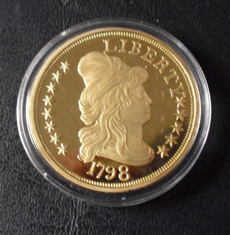 1798 Gold Plated Reproduction Liberty Head Us Coin