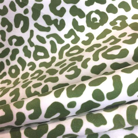 Soft Textured Green Leopard Cheetah Fabric By The Yard Etsy