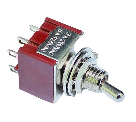 MTS 203 C1 ON OFF ON Chrome 6 Pin DPDT Mini Toggle Switch 6MM