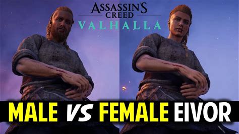 MALE Vs FEMALE Eivor Intro Scene Side By Side Character Comparison