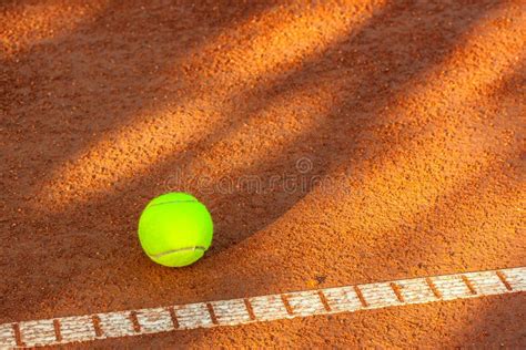 Tennis Ball On A Tennis Court Stock Image Image Of Match Lifestyle