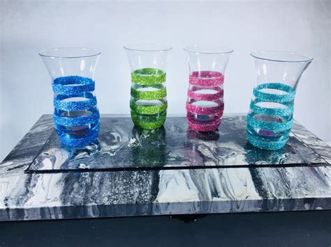 Glitter Shot Glass Set Of 4 Etsy